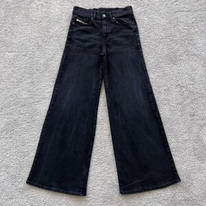 Diesel 1978 D-Akemi Wide Leg Flare Relaxed Jeans Womens 25 Gray High Rise